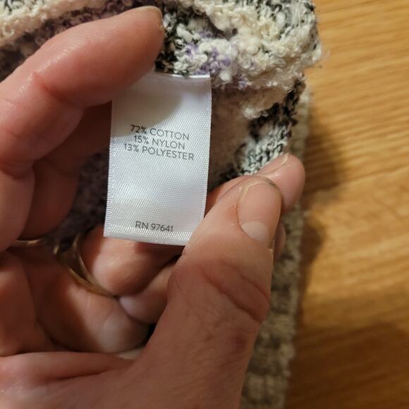 J. Jill Womens Striped Textured Short Sleeve Sweater BlousePastel Top L Sping - Picture 6 of 7